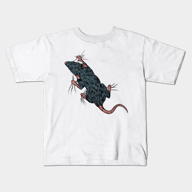 Rat lover - climbing rat Kids T-Shirt by Modern Medieval Design